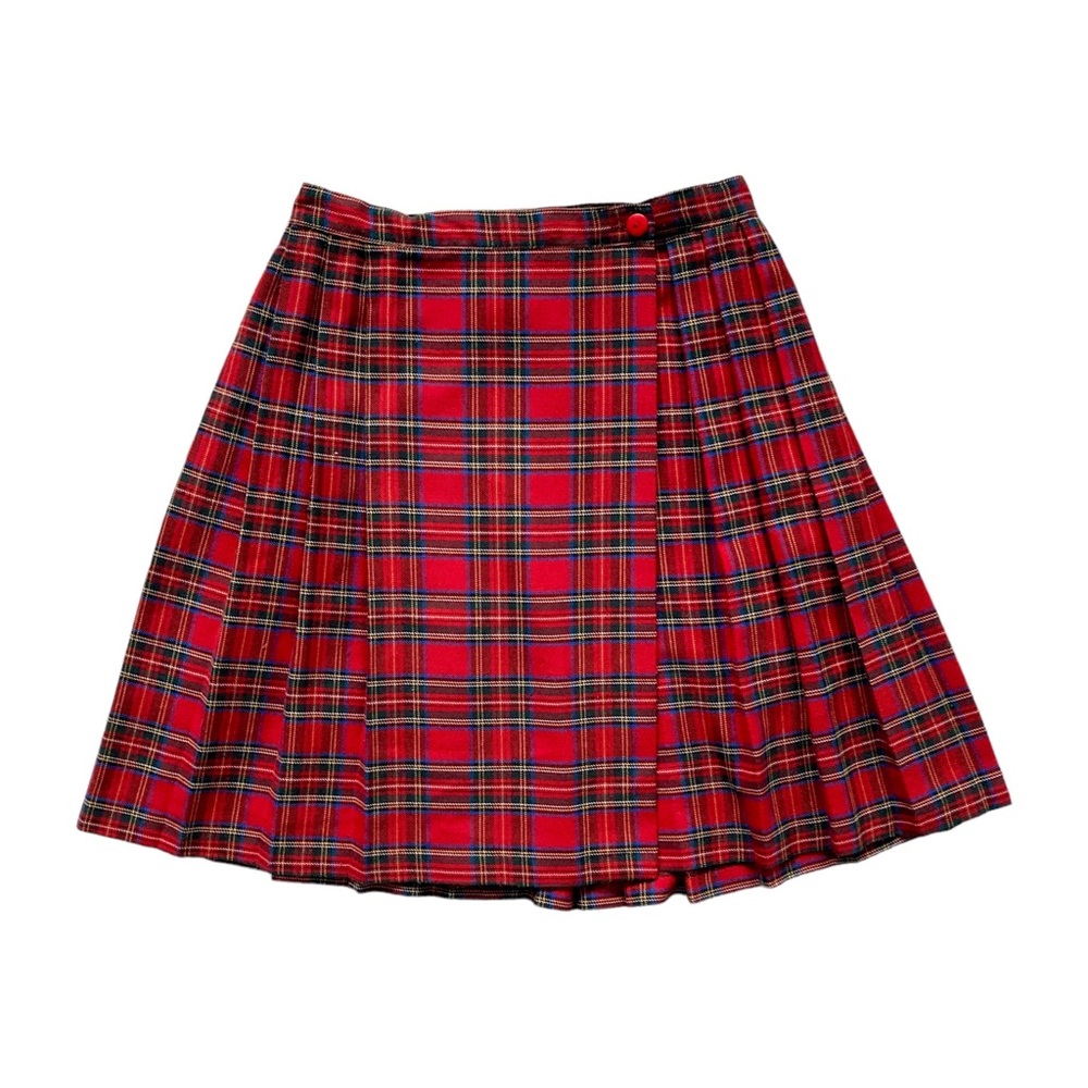 Vintage Red Plaid Mini Skirt